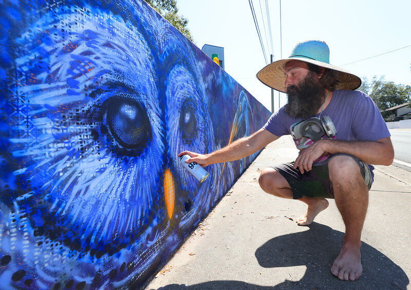 Biographical photos of Ocala Florida Marion County Mural Artist Drake Arnold Art 